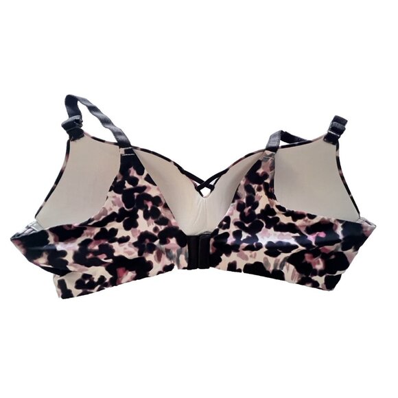 Torrid CURVE Bra 42D Wire-free Black PINK Purple CAMO Animal Print Lingerie - Picture 2 of 11